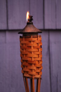 Close-up of burning candle