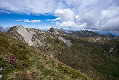 Scenic view of mountains against sky