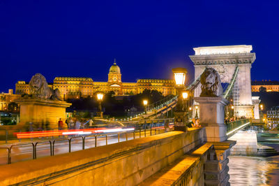 Illuminated city at night