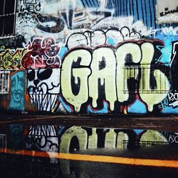 Full frame shot of graffiti on wall