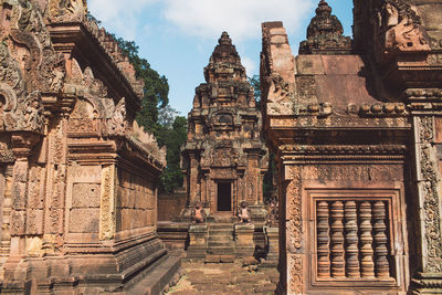 Exterior of old temples during sunny day