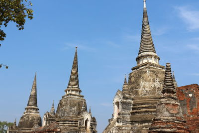 Low angle view of temple building against sky