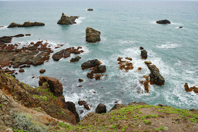 High angle view of sea