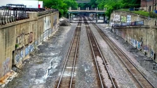 High angle view of bridge in city