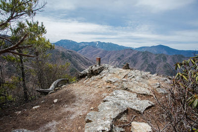 Scenic view of mountains against sky