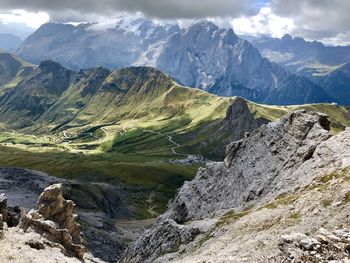 Scenic view of mountains against sky