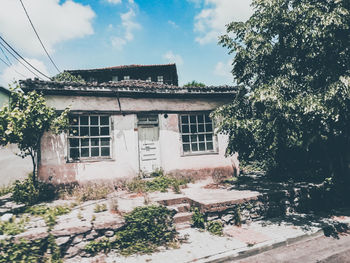 Exterior of old building against sky