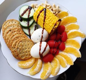 Close-up of meal served in plate