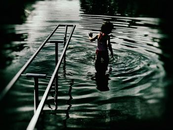 Full length of woman in water