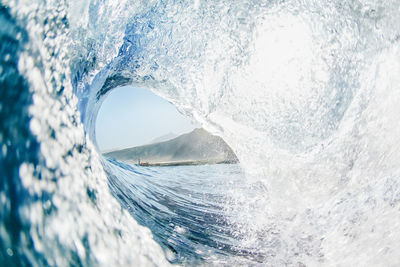 Close-up of wave splashing in sea