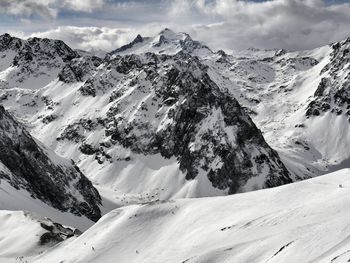 Scenic view of snowcapped mountains
