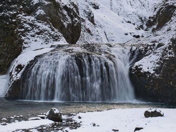 Scenic view of waterfall