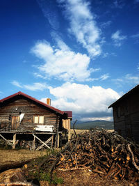 Old wooden house against sky