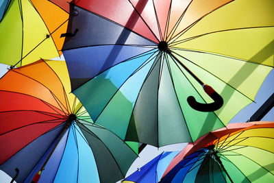 Low angle view of umbrella against sky