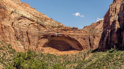 Scenic view of rocky mountains against sky