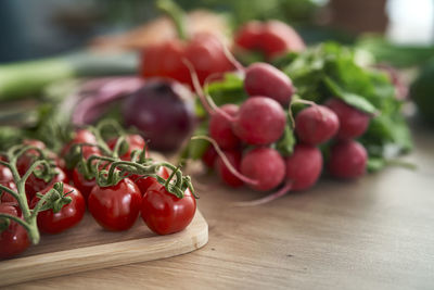 Close-up of tomatoes on table