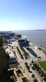 View of sea against blue sky