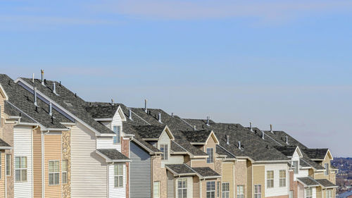 Low angle view of buildings against sky