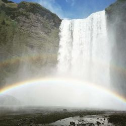 Scenic view of waterfall