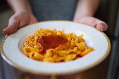 Close-up of a plate of pasta