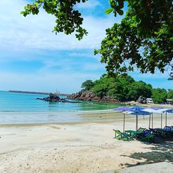 Scenic view of beach against sky