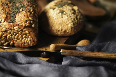 Close-up of food on table