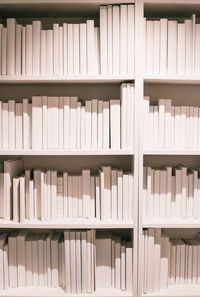 Close-up of books on shelf