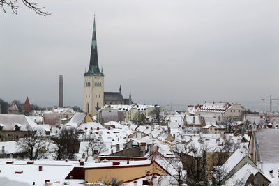 Panoramic view of tallinn old town, estonia