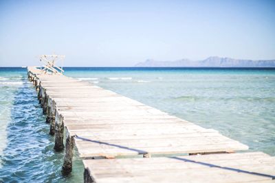 View of pier on sea