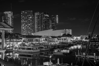 Illuminated cityscape at night