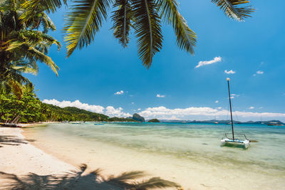 Scenic view of beach against sky