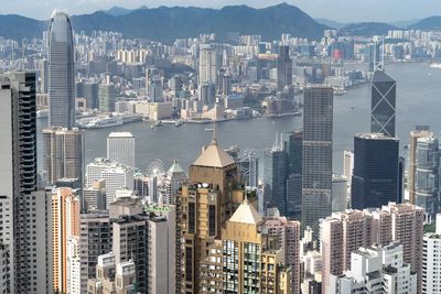 Aerial view of buildings in city