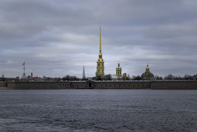 View of buildings against cloudy sky