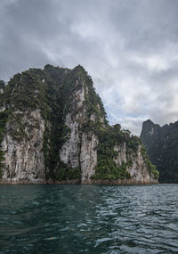 Scenic view of sea and mountains