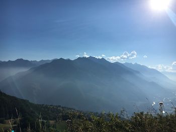 Scenic view of mountains against sky