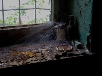 Close-up of rusty window