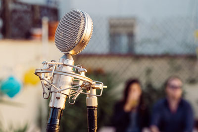 Close-up of microphone