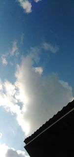 Low angle view of silhouette building against sky