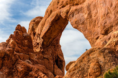 Low angle view of rock formation