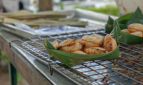 High angle view of food on table