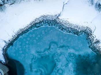 Close-up of bubbles in sea during winter