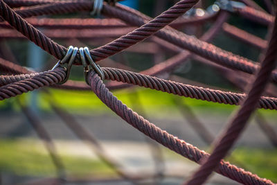 Close-up of barbed wire fence