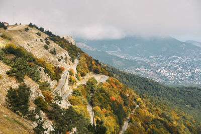 Scenic view of mountains against sky