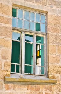 Low angle view of window on building