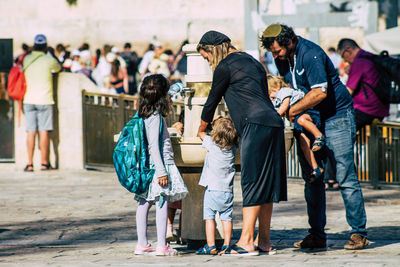 Group of people in a city