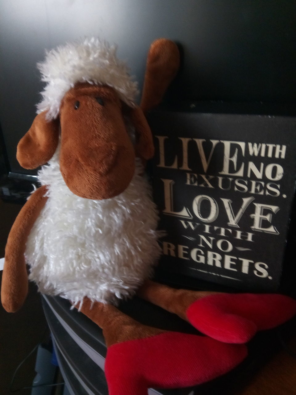 CLOSE-UP OF STUFFED TOY ON SOFA