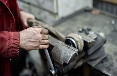 Man working in machine