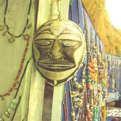 Low angle view of statue against temple