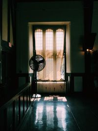 Illuminated window at night