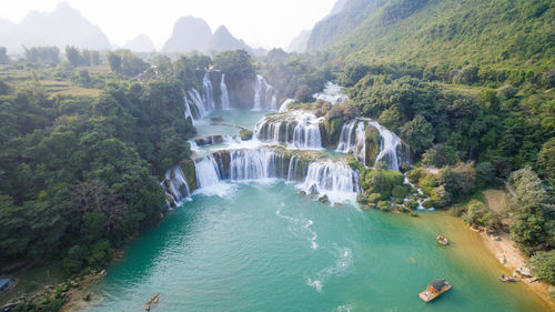 Scenic view of waterfall